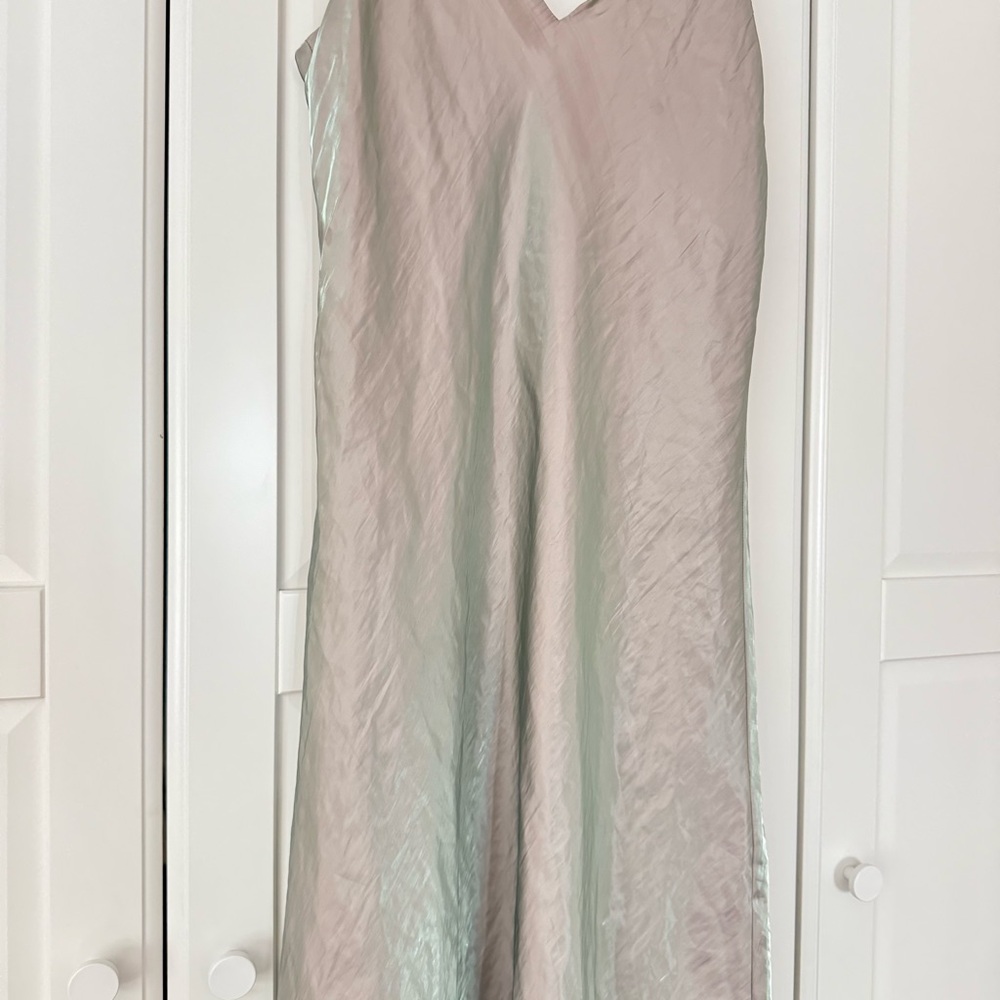 Vince Light Green Satin Midi Dress - Picture 5 of 9